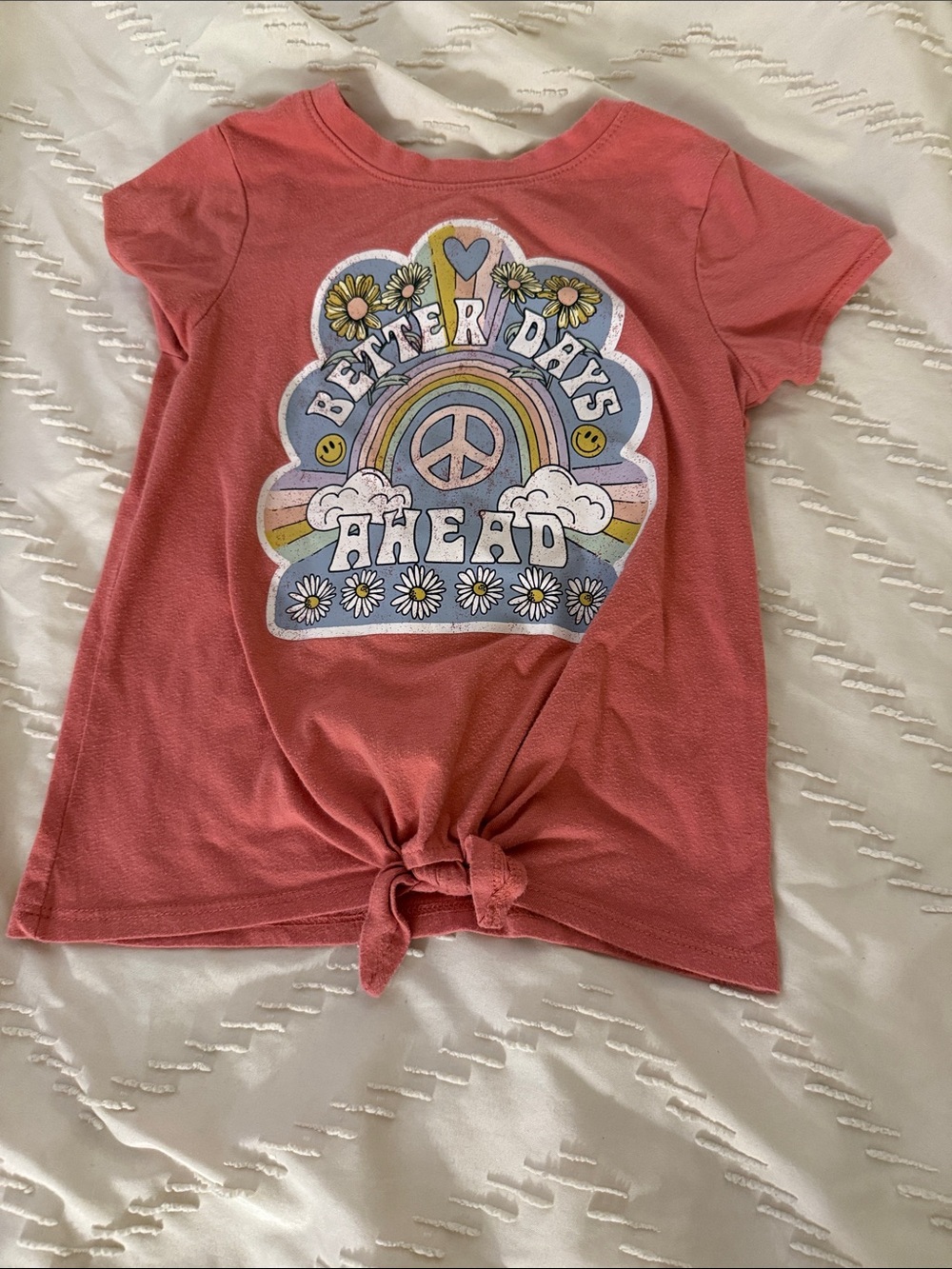 Girls' Rose Graphic Knot-Front Tee - Better Days Ahead